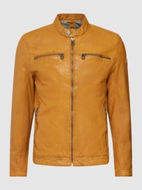 Lederjacke mit Label-Patch Modell 'GMBALTON' von Gipsy Gelb - 7