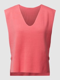 Gebreide top met afgeronde V-hals van Oui Roze - 20