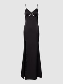 Abendkleid mit V-Ausschnitt und Cut Out von Mascara Grau / Schwarz - 18