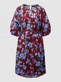 Knielange jurk met all-over motief, model 'LALLA' van Weekend Max Mara Rood - 12