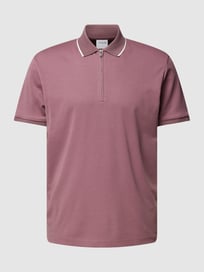 Poloshirt met korte ritssluiting van Selected Homme Roze - 17