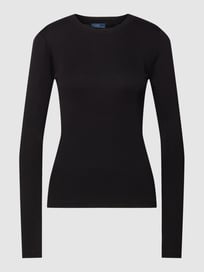Longsleeve im unifarbenen Design Modell 'RIB' von Polo Ralph Lauren Grau / Schwarz - 26