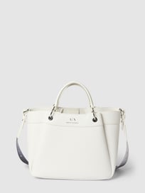 Handtas met labeldetail, model 'WAVE' van ARMANI EXCHANGE Wit - 12