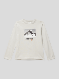 Shirt met lange mouwen en motiefprint van Staccato Wit - 48