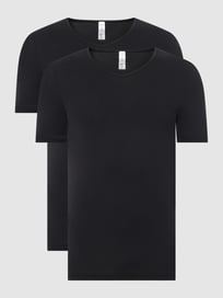 T-Shirt aus Baumwolle im 2er-Pack  von Skiny Grau / Schwarz - 20
