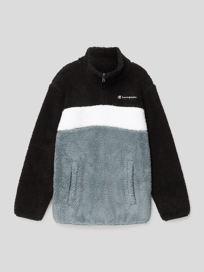 Sweatshirt in Teddyfell-Optik von CHAMPION Grau / Schwarz - 10