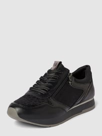 Sneakers met labelprint van Tamaris Grijs / zwart - 3