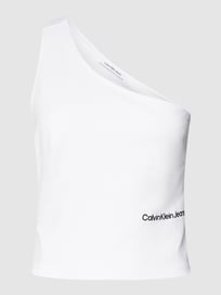 Korte top met one shoulder-band van Calvin Klein Jeans Wit - 16