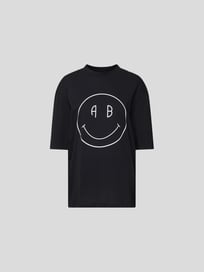 Oversized T-Shirt mit Rundhalsausschnitt von Anine Bing Grau / Schwarz - 17