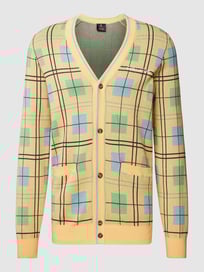 Cardigan met ruitmotief, model 'Archive Grid' van Lyle & Scott Wit - 33