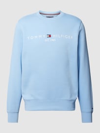 Sweatshirt mit Label-Stitching Modell 'TOMMY LOGO SWEAT' von Tommy Hilfiger Blau / Türkis - 7