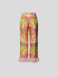 Seidenhose mit Allover-Muster von Borgo de Nor Rosa - 36