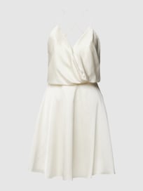 Cocktailkleid in Wickel-Optik von Unique Weiß - 16