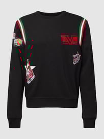 Sweatshirt mit Motiv-Stitchings von 19V69 Italia Grau / Schwarz - 15