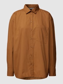 Overhemdblouse met borstzak voor dames van Jake*s Collection Bruin - 41