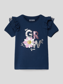 T-shirt met pailletten van Guess Blauw / turquoise - 9