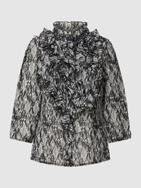Blouse met all-over motief, model 'Lilly' van Saint Tropez Grijs / zwart - 40