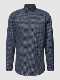 Regular fit zakelijk overhemd met all-over motief, model 'New Kent' van SEIDENSTICKER REGULAR FIT Blauw / turquoise - 46