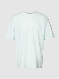 T-shirt met geribde ronde hals, model 'SUS' van Esprit Groen - 10