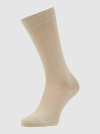 Sokken met elastische ribboordjes, model 'Family SO' van Falke Wit - 23