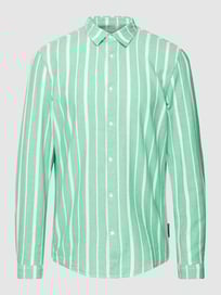 Regular fit vrijetijdsoverhemd met streepmotief, model 'striped' van Tom Tailor Denim Groen - 6