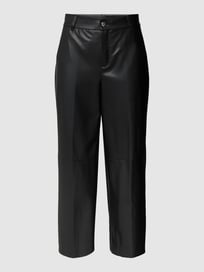 Cropped Hose in Leder-Optik Modell 'CHIARA' von MAC Grau / Schwarz - 42