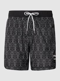 Badehose mit Logo  von Karl Lagerfeld Beachwear Grau / Schwarz - 37