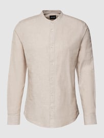 Slim Fit Freizeithemd mit Leinen-Anteil und Stehkragen von Only & Sons Weiß - 30