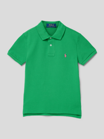 Slim Fit Poloshirt mit Strukturmuster von Polo Ralph Lauren Teens Grün - 5