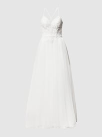 Brautkleid mit floralen Stickereien von Mascara Weiß - 34
