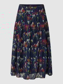PLUS SIZE midirok met all-over motief, model 'PAULDINA' van Lauren Ralph Lauren Curve Blauw / turquoise - 35