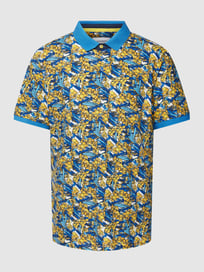 PLUS SIZE Poloshirt mit Allover-Muster Modell 'Oleander' von A Fish Named Fred Gelb - 48