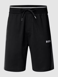 Sweatshorts mit Label-Stitching von BOSS Grau / Schwarz - 46