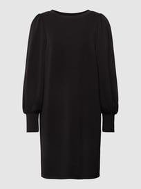 Knielanges Kleid mit geripptem Rundhalsausschnitt von Taifun Grau / Schwarz - 42