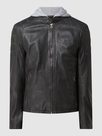 Lederjacke mit abnehmbarer Kapuze Modell 'Rylo' von Gipsy Grau / Schwarz - 15