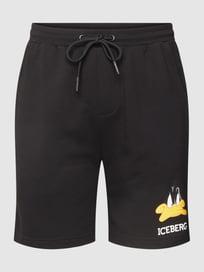 Sweatshorts mit Label-Print Modell 'BERMUDA' von Iceberg Grau / Schwarz - 9