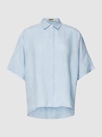 Blouse van puur linnen met streepmotief, model 'MELANIA' van ECOALF Blauw / turquoise - 7