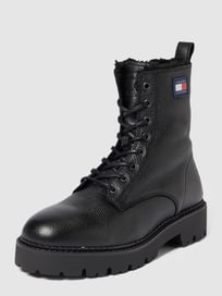 Boots mit Label-Applikation Modell 'LACE UP WARM LINED BOOT' von Tommy Jeans Grau / Schwarz - 47