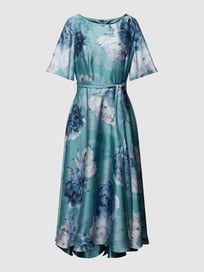 Cocktailjurk met gebloemd all-over motief van Swing Blauw / turquoise - 5