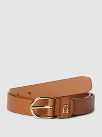 Leren riem met labelapplicatie, model 'TIMELESS' van Tommy Hilfiger Bruin - 24
