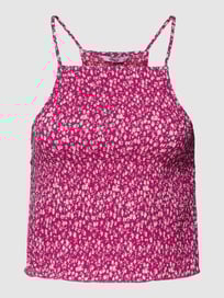 Korte top van viscose met all-over bloemenmotief, model 'NOVA' van Only Roze - 16