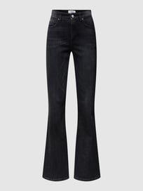 Flared leg jeans met stretch, model 'FABIENNE' van Cambio Grijs / zwart - 14