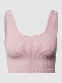 Crop Top in Ripp-Optik von Jake*s Casual Lila - 39