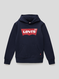 Hoodie mit gerippten Abschlüssen Modell 'BATWING' von Levi’s® Kids Blau / Türkis - 10