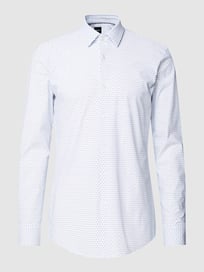 Slim Fit Business-Hemd mit Allover-Muster von BOSS Weiß - 30