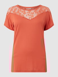 PLUS SIZE blouseshirt met kantinzet, model 'Linn' van ONLY CARMAKOMA Oranje - 28