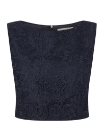 Korte top van gebloemd gehaakt kant  van Jake*s Cocktail Blauw / turquoise - 25