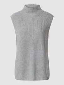 Strickpullunder mit Zopfmuster Modell 'Lana' von 0039 Italy Grau / Schwarz - 30