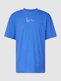 T-Shirt mit Label-Stitching Modell 'Small Signature' von KARL KANI Blau / Türkis - 6