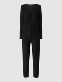 Pyjama met ribstructuur  van Esprit Grijs / zwart - 8